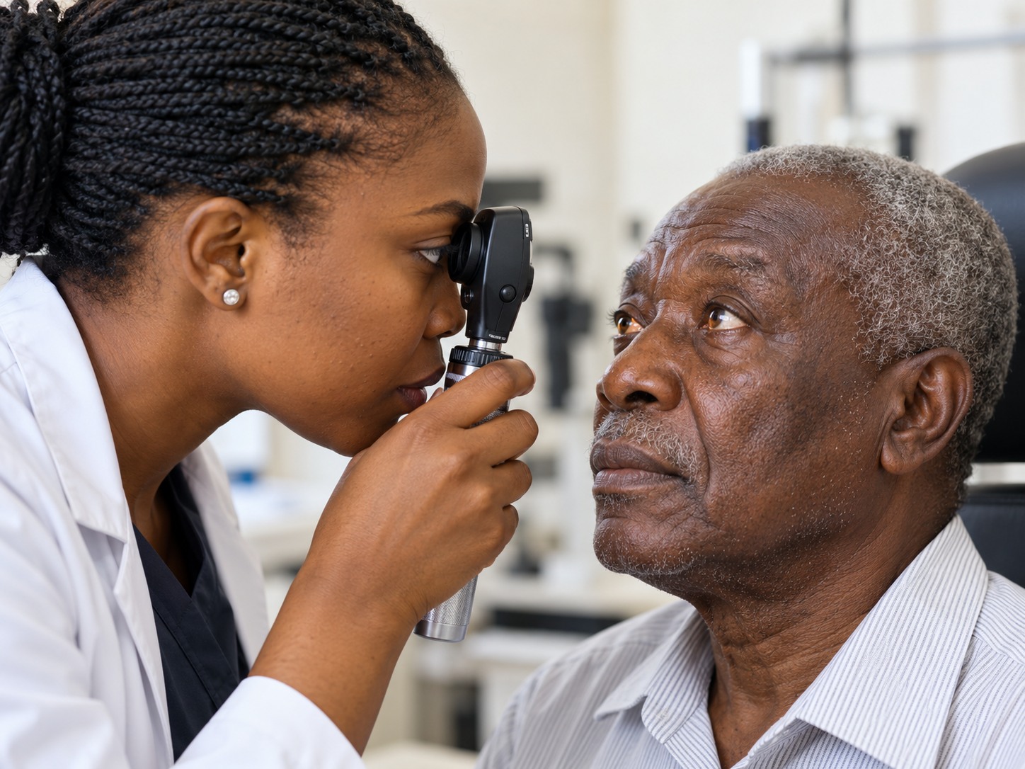 Screening & Diagnostic Care — Glaucoma, cataract and eye pressure screening with modern instruments.